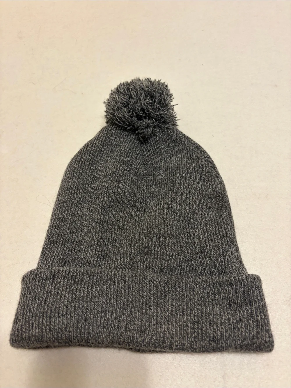 Carhartt gray beanie with pom-pom